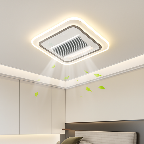 ventilateur de plafond sans feuilles avec éclairage moderne ultra-mince - vue 2 sur 12
