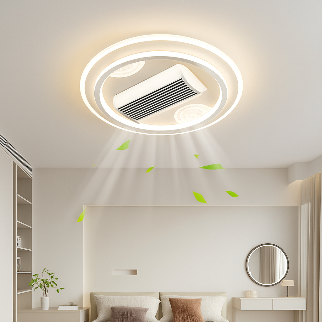 ventilateur de plafond sans feuilles avec éclairage moderne ultra-mince - vue 3 sur 12