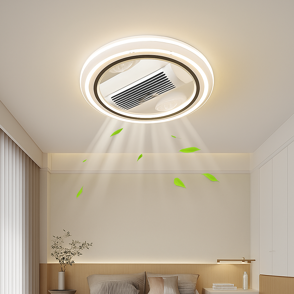 ventilateur de plafond sans feuilles avec éclairage moderne ultra-mince - vue 4 sur 12