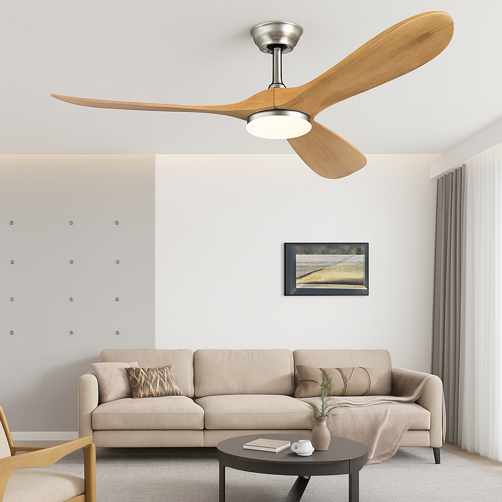 ventilateur de plafond vintage industriel avec lumière et télécommande