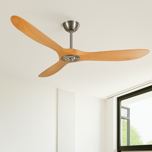 ventilateur industriel en bois télécommandé sans lumière - vue 5 sur 16