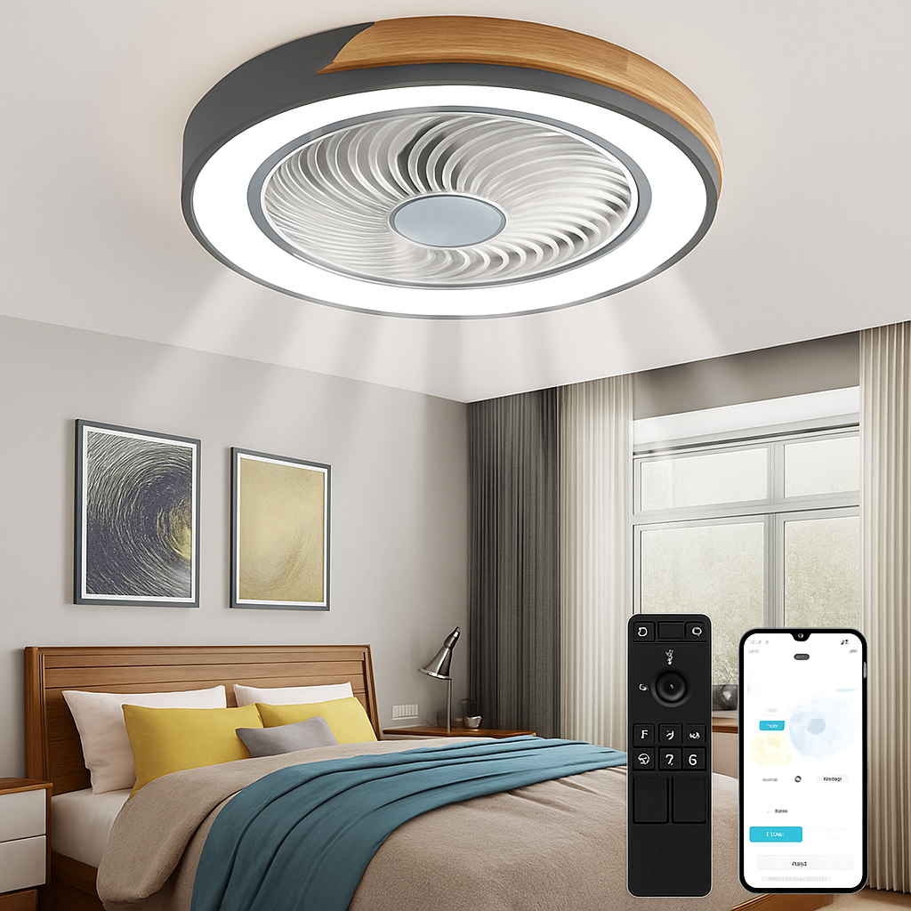 ventilateur plafond moderne pour enfants avec lumière led et télécommande