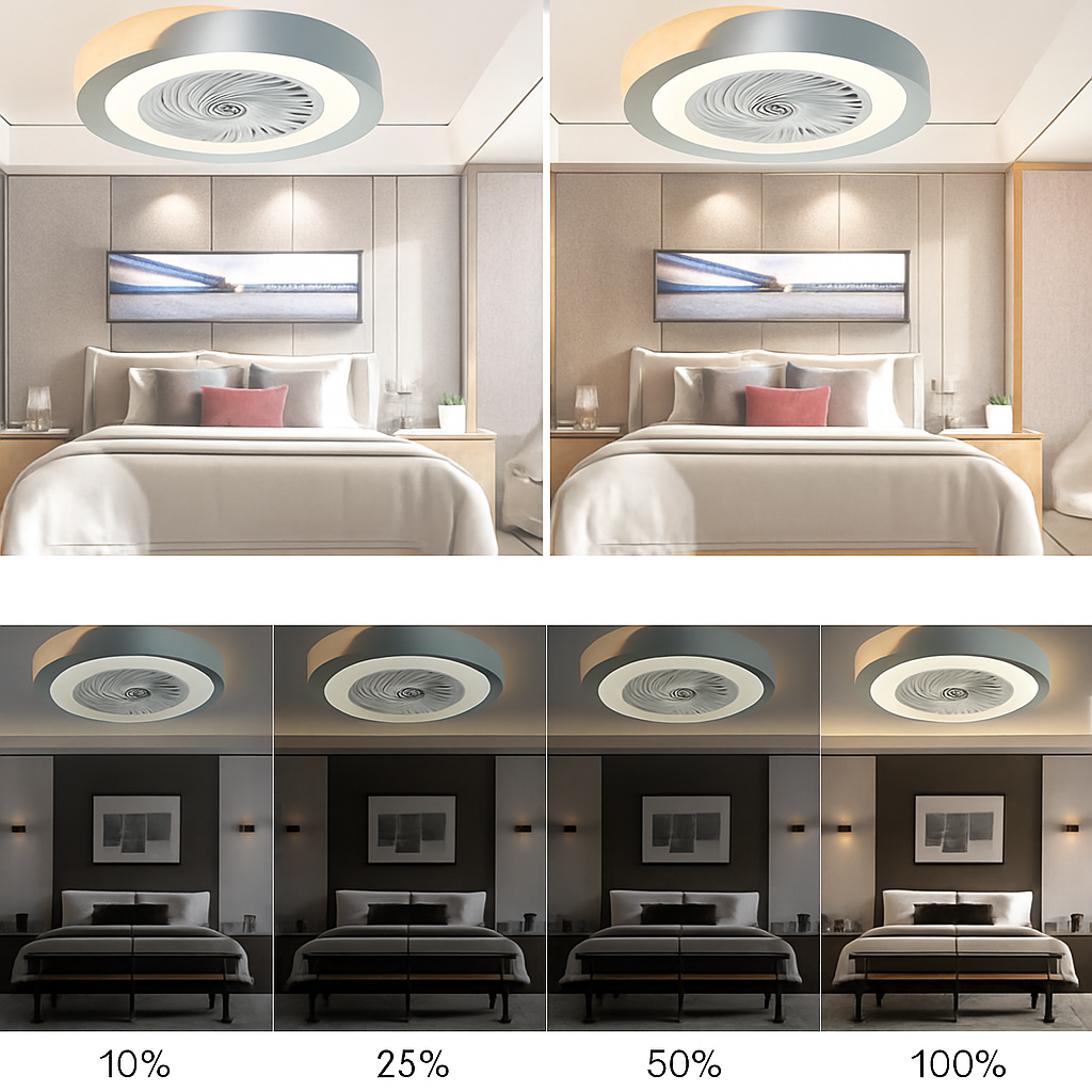 ventilateur plafond moderne pour enfants avec lumière led et télécommande