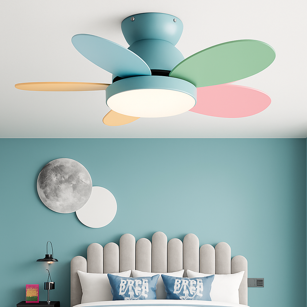 ventilateurs de plafond modernes avec contrôle de lumière pour intérieur