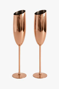 Verre champagne acier inoxydable texturé style bar festif