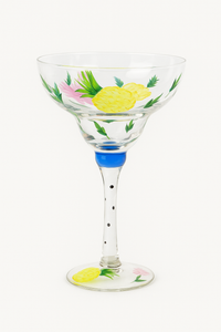 Verre cocktail creatif flamant motif rayures main
