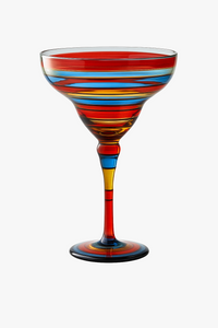 Verre cocktail margarita peint main flamingo creatif