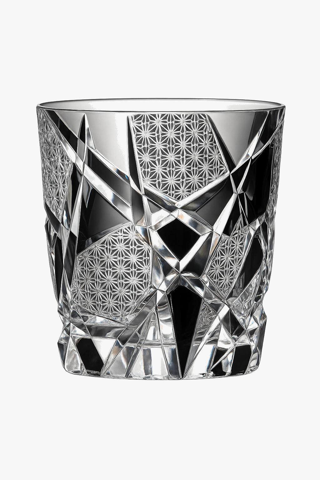 Verre cristal style edo kiriko motif eclairs sculpte