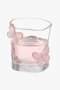 Verre irrégulier décor papillon 3d pour boissons table