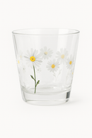 verre martelé motif marguerite pour boissons résistant chaleur