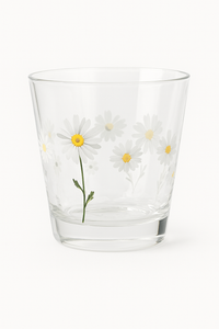 verre martelé motif marguerite pour boissons résistant chaleur