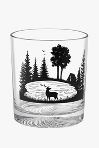 Verre à vin montagne enneigée fond épais 300ml