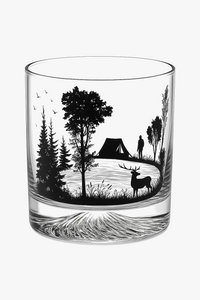 Verre à vin montagne enneigée relief rocher 300ml