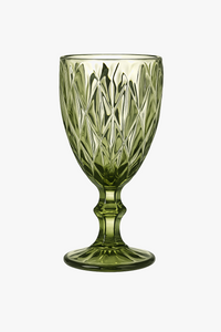 Verre vin relief style rétro verre épais