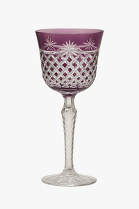 Verres à vin cristal style antique gravé main