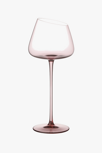 Verres à vin design flamant rose bord incliné