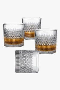 Verres whisky relief facette style retro lot 4