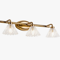 Vintage applique murale LED lumière Bronze clair abat-jour applique salle de bain lampe 2 têtes 4 têtes pour miroir couvercle en verre lumière intérieure