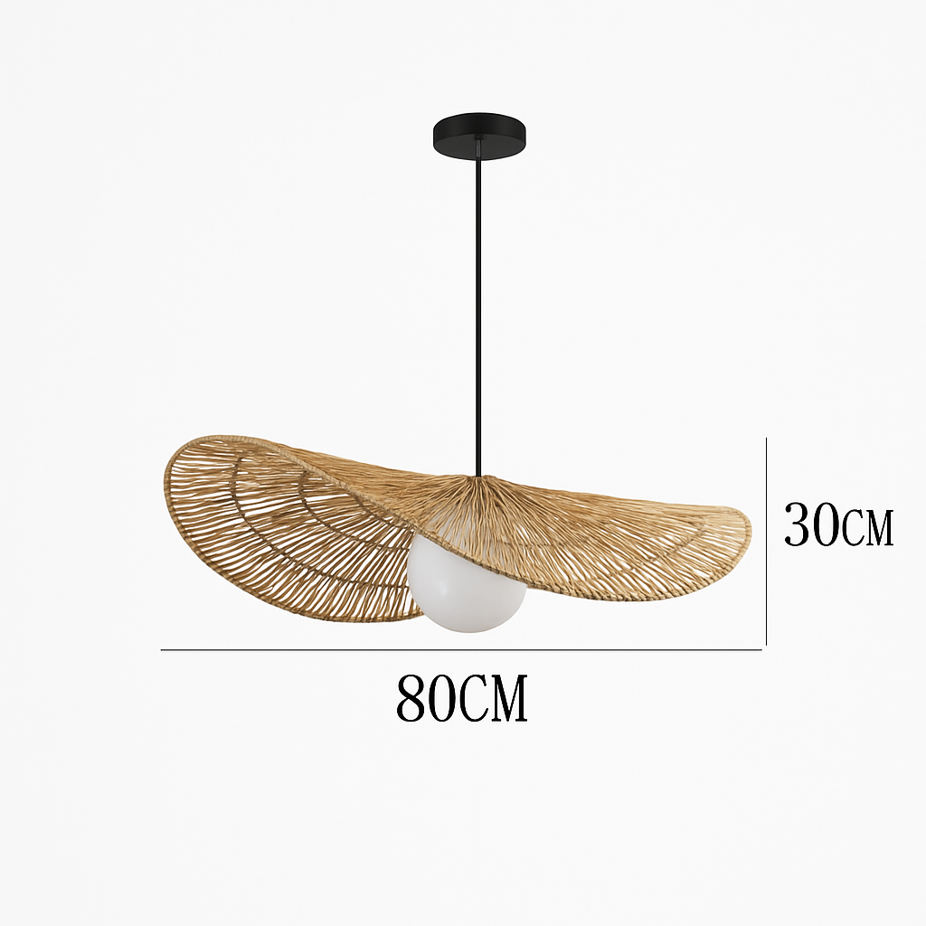 Wabi-sabi Style suspension lumières rotin tissé à la main lampe Restaurant décor à la maison chambre salon créatif salle à manger lustres - vue 11 sur 15