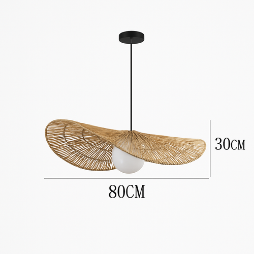 Wabi-sabi Style suspension lumières rotin tissé à la main lampe Restaurant décor à la maison chambre salon créatif salle à manger lustres - vue 12 sur 15