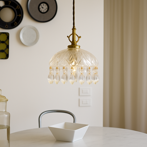YEBMLP Suspension en verre rétro français d'intérieur à LED - vue 3 sur 8