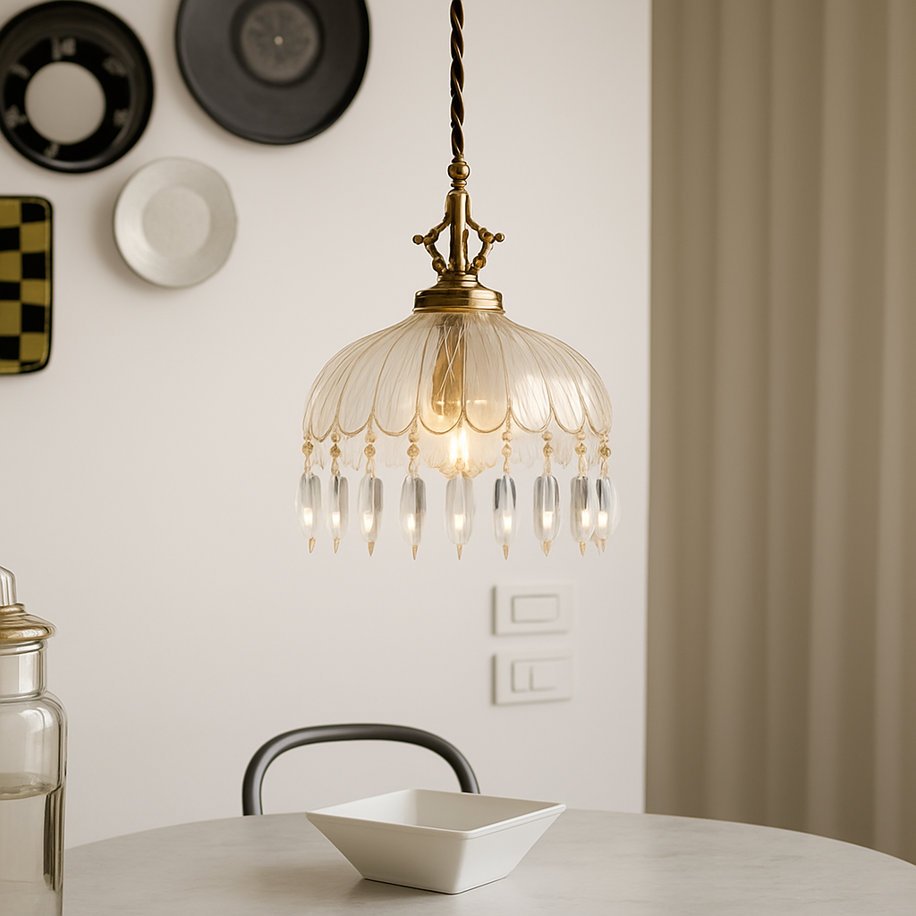 YEBMLP Suspension en verre rétro français d'intérieur à LED - vue 3 sur 8