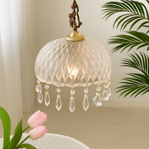 YEBMLP Suspension en verre rétro français d'intérieur à LED - vue 4 sur 8