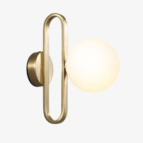 Applique murale design à LED avec anneau doré et boule en verre Sconce - vue 2 sur 6