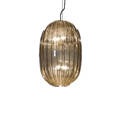 Suspension design LED avec abat-jour en verre coloré - vue 12 sur 14