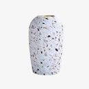 Vase design en céramique style Terrazzo blanc