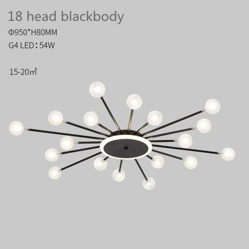 Plafonnier moderne LED en forme de soleil avec perles Janira - vue 8 sur 16