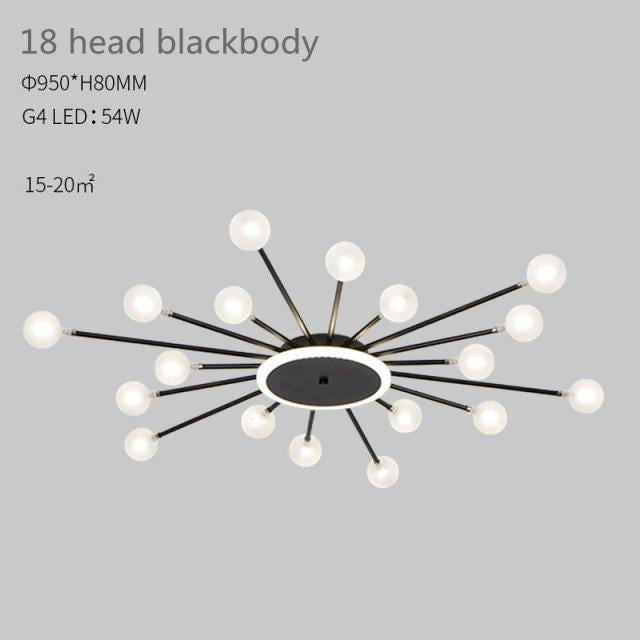 Plafonnier moderne LED en forme de soleil avec perles Janira - vue 7 sur 16