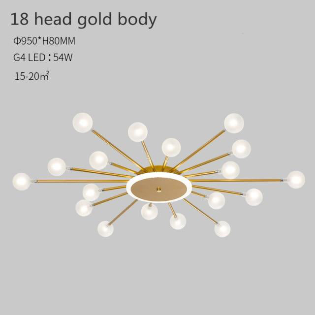 Plafonnier moderne LED en forme de soleil avec perles Janira - vue 8 sur 16
