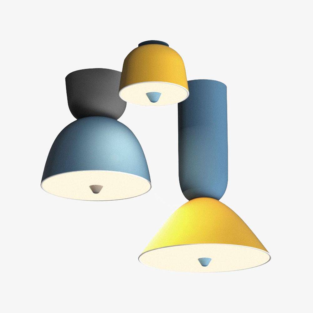 Suspension moderne à LED en métal coloré Creative Yellow