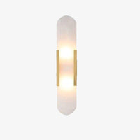 Applique murale design à LED en marbre arrondi et métal doré Luxury