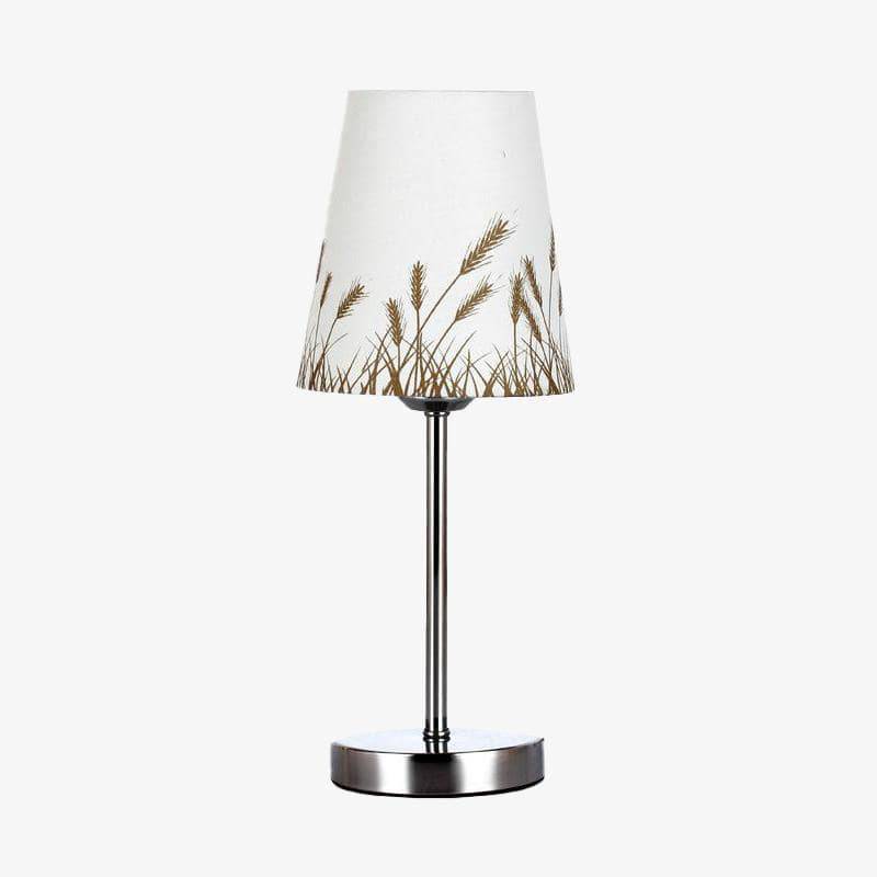 Lampe de chevet chromé avec abat-jour dessin de blé
