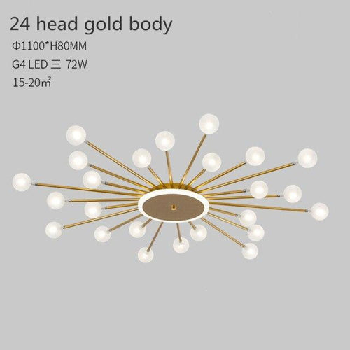 Plafonnier moderne LED en forme de soleil avec perles Janira - vue 12 sur 16