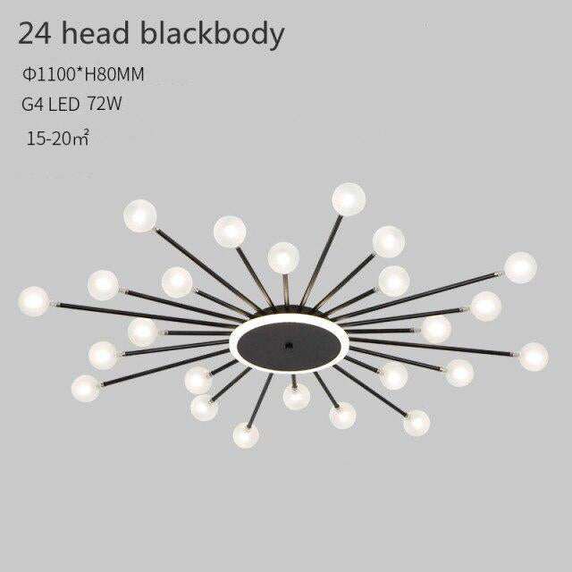 Plafonnier moderne LED en forme de soleil avec perles Janira - vue 12 sur 16