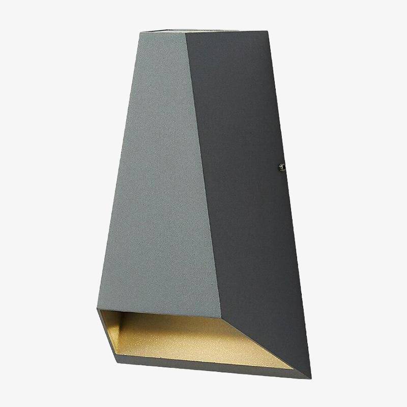 Applique murale design à LED avec abat-jour géométrique en métal gris Outdoor
