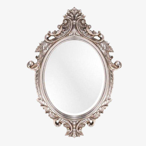 Miroir mural rétro argenté style baroque - vue 2 sur 3
