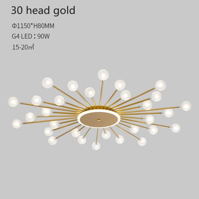 Plafonnier moderne LED en forme de soleil avec perles Janira - vue 16 sur 16