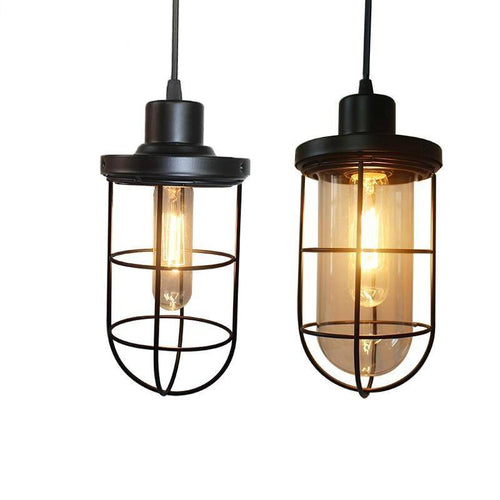 Suspension rétro LED avec cage en métal industriel Light - vue 6 sur 5