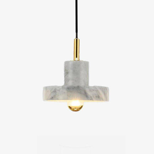 Suspension en marbre blanc à LED avec abat-jour design - vue 2 sur 5