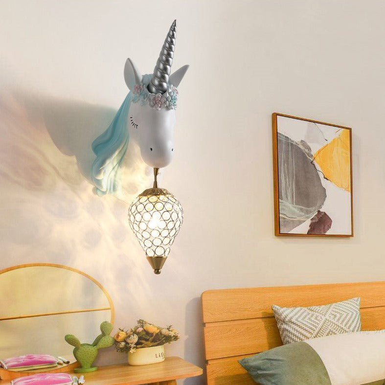 Applique murale moderne en forme de licorne pour enfant Eysa - vue 4 sur 8