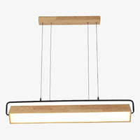 Lustre moderne LED allongé en bois Hang
