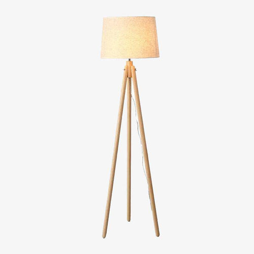 Lampadaire trépied en bois scandinave - vue 2 sur 6
