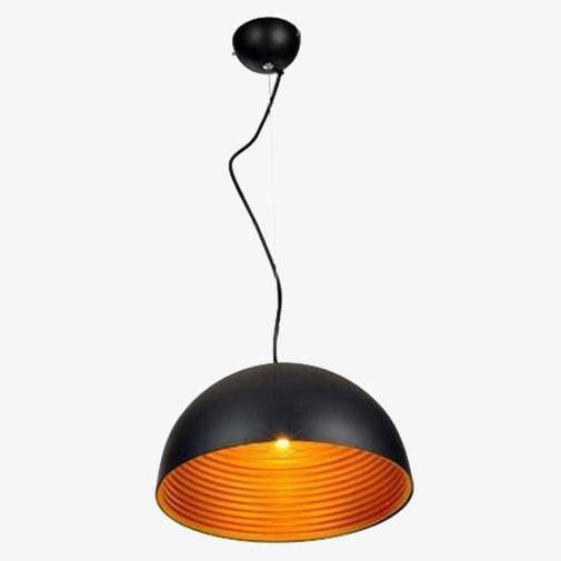 Suspension design LED avec abat-jour arrondi en métal style Island