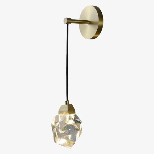 Applique murale design à LED avec verre en pierre de cristal Loft