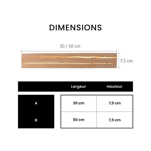 Applique murale design à LED rectangle en bois scandinave - vue 4 sur 4