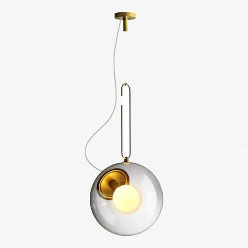 Suspension design à LED boule en verre et métal Light